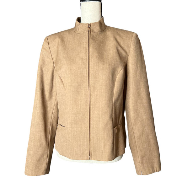 Pendleton Women's Short Jacket Size 14 in Brown Virgin Wool Zipper Close - Picture 1 of 5